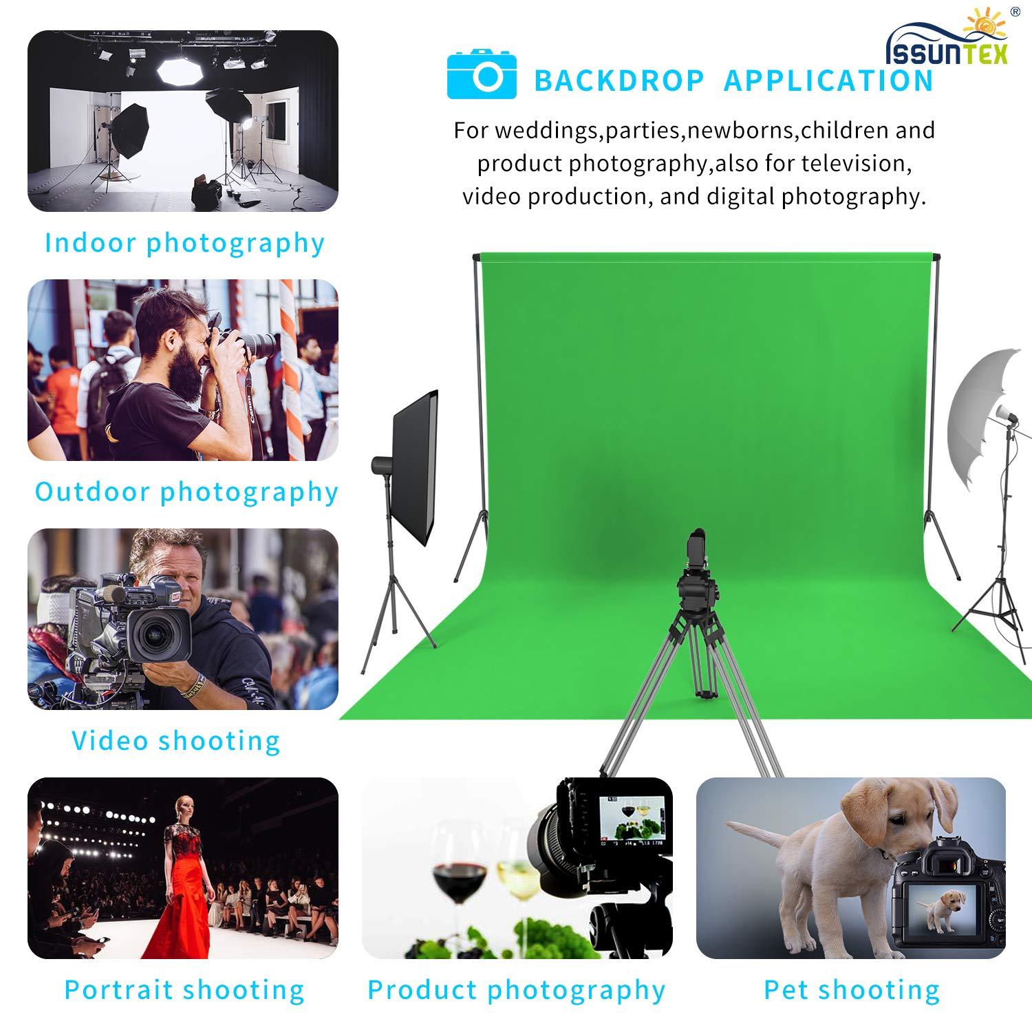 ISSUNTEX ISSUNTEX 10X16 ft Background Muslin Backdrop, Photo Studio, Collapsible High Density Screen for Video Photography and Television-Green