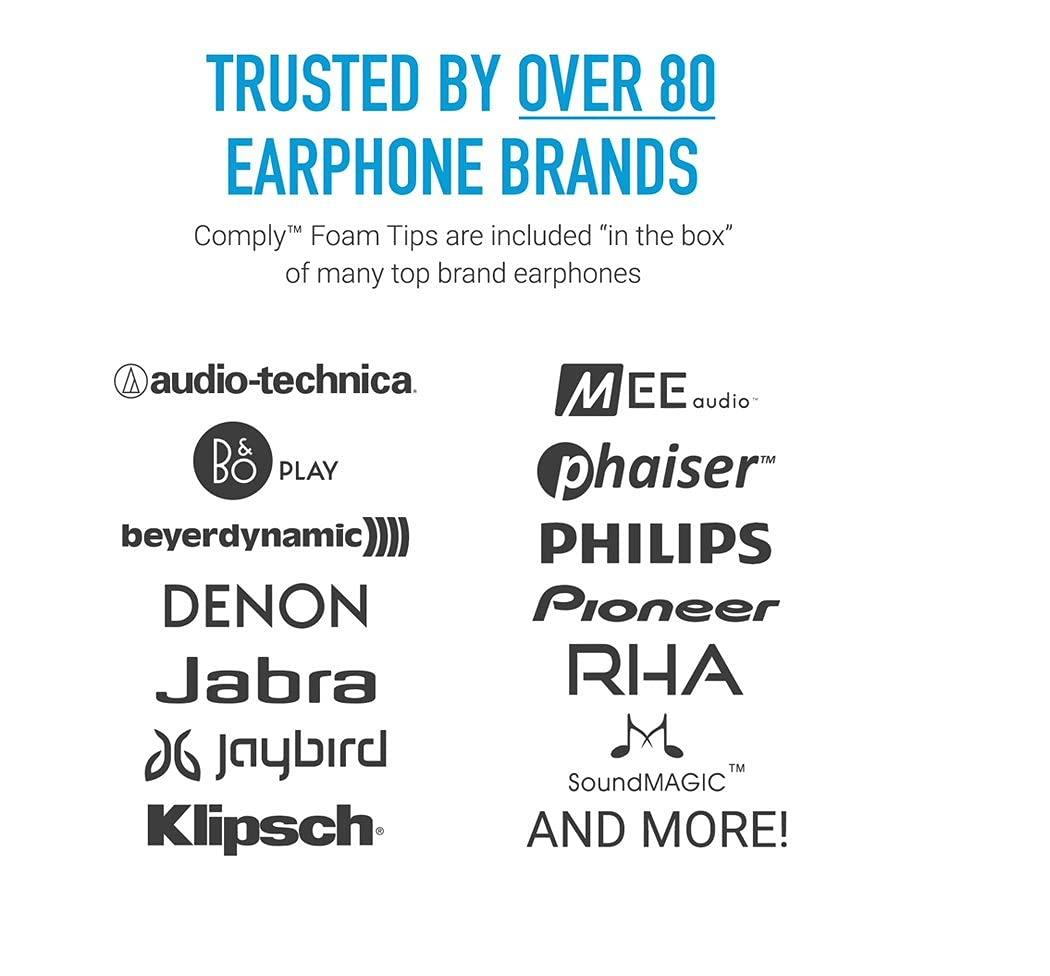 COMPLY Comply Foam 200 Series Replacement Ear Tips for Bang and Olufsen, Sennheiser, Axil, MEE Audio, KZ, Bose & More | Ultimate Comfort | Unshakeable Fit| TechDefender | Large, 3 Pairs