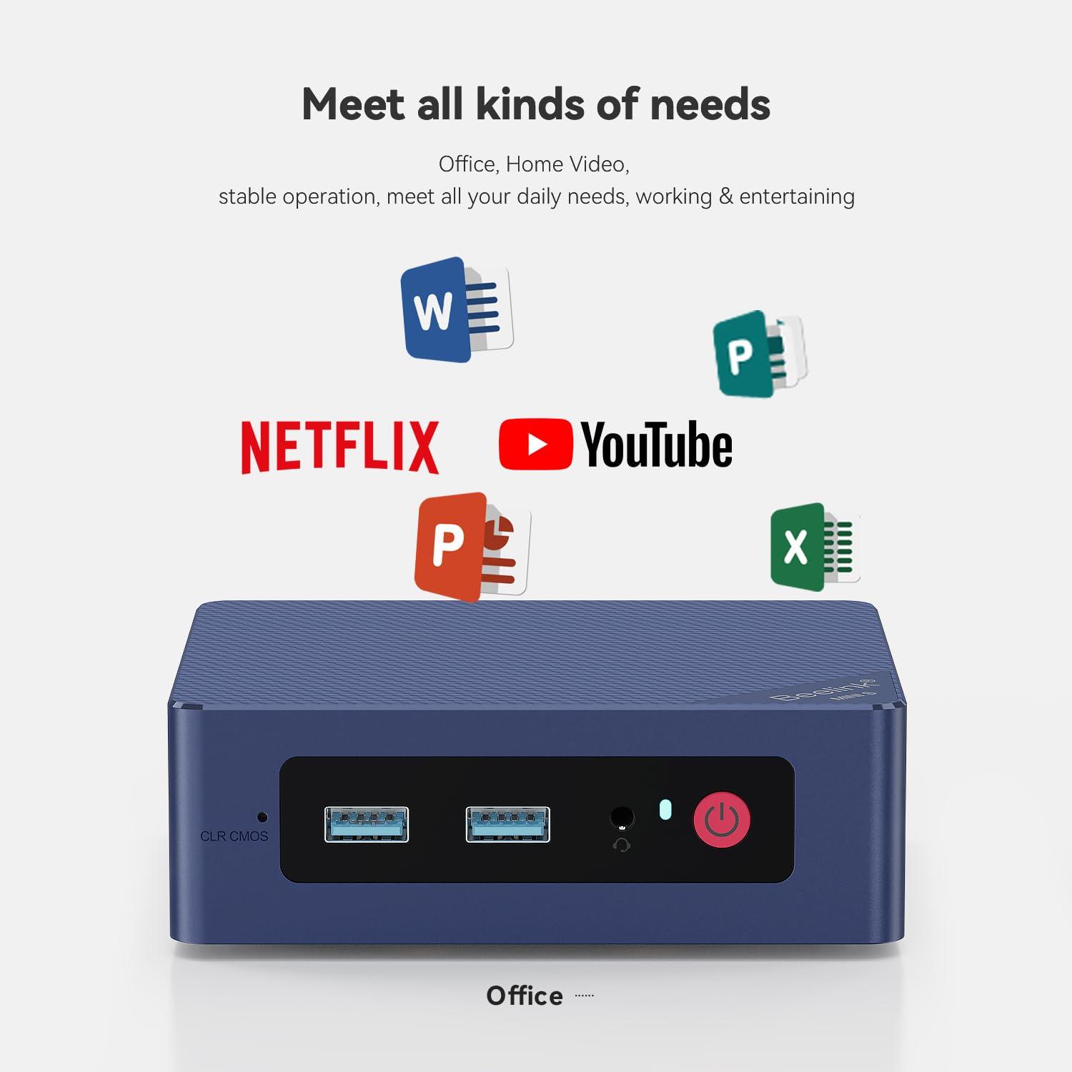 Beelink Beelink SEI8 Mini PC, Newest Intel 8th Gen 4 Cores i5-8259U(Up to 3.8GHz) 16GB DDR4 RAM 500GB NVMe SSD, 4K Dual HDMI Mini Computers WiFi 5, 4*USB3.0, BT5.0 Gigabit Ethernet, Auto Power On