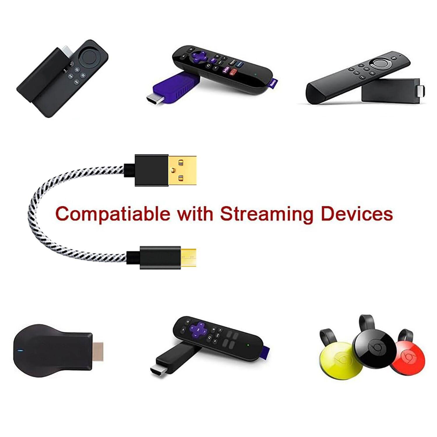 Beyork USB Power Cable for Fire Stick, Adapter Cord Plug Replacement, Powers Amazon FireStick Directly from TV USB Port, Eliminates The Need for a Charger