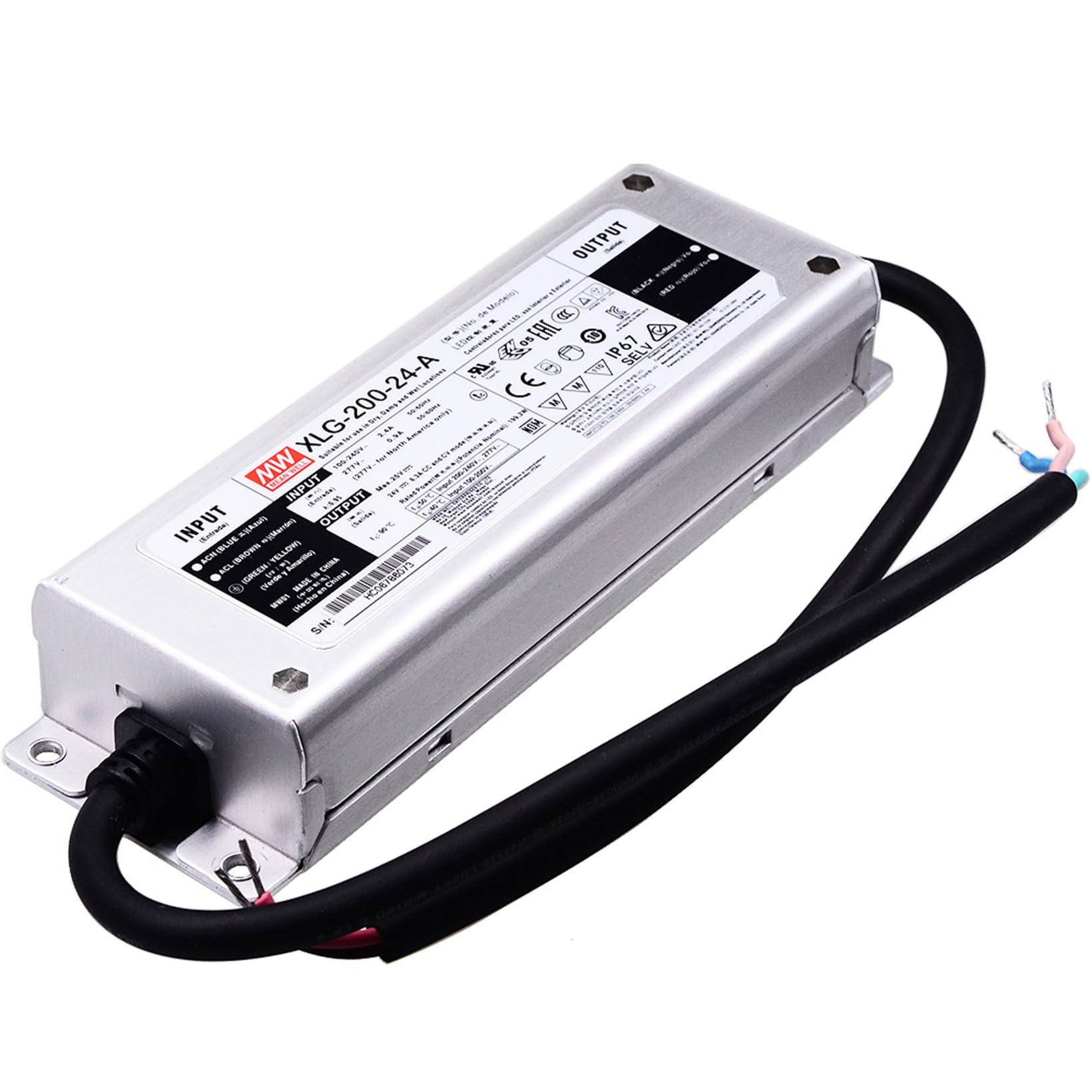 YS powered by MW XLG-200-24-A 24V 8.3A 200W IP67 LED Driver for Outdoor & Architectural Lighting