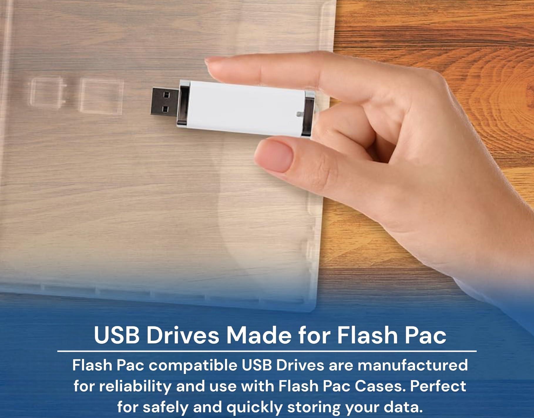 FlashPac Flash Pac USB Flash Drive + Disc Case Super Clear & Compatible White 16GB USB - 25 Pack