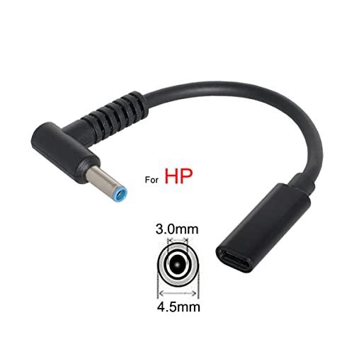cablecc cablecc Type C USB-C Female Input to DC 4.5x3.0mm Power PD Charge Cable fit for HP Laptop 18-20V