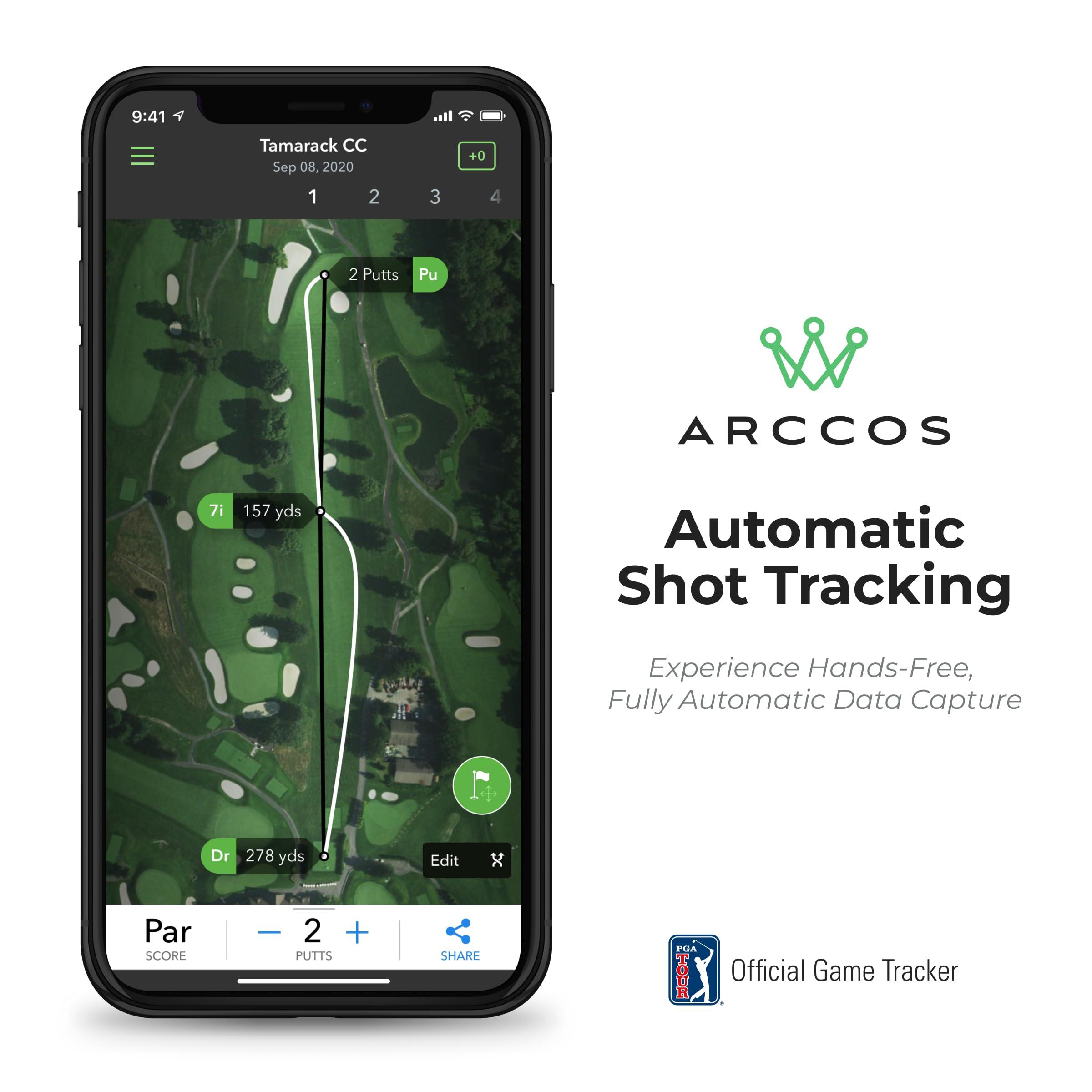 Arccos Golf Arccos Smart Sensors: Automatic Golf Game Tracking System, A.I. Powered Caddie, A.I. GPS Rangefinder & Smart Club Distances