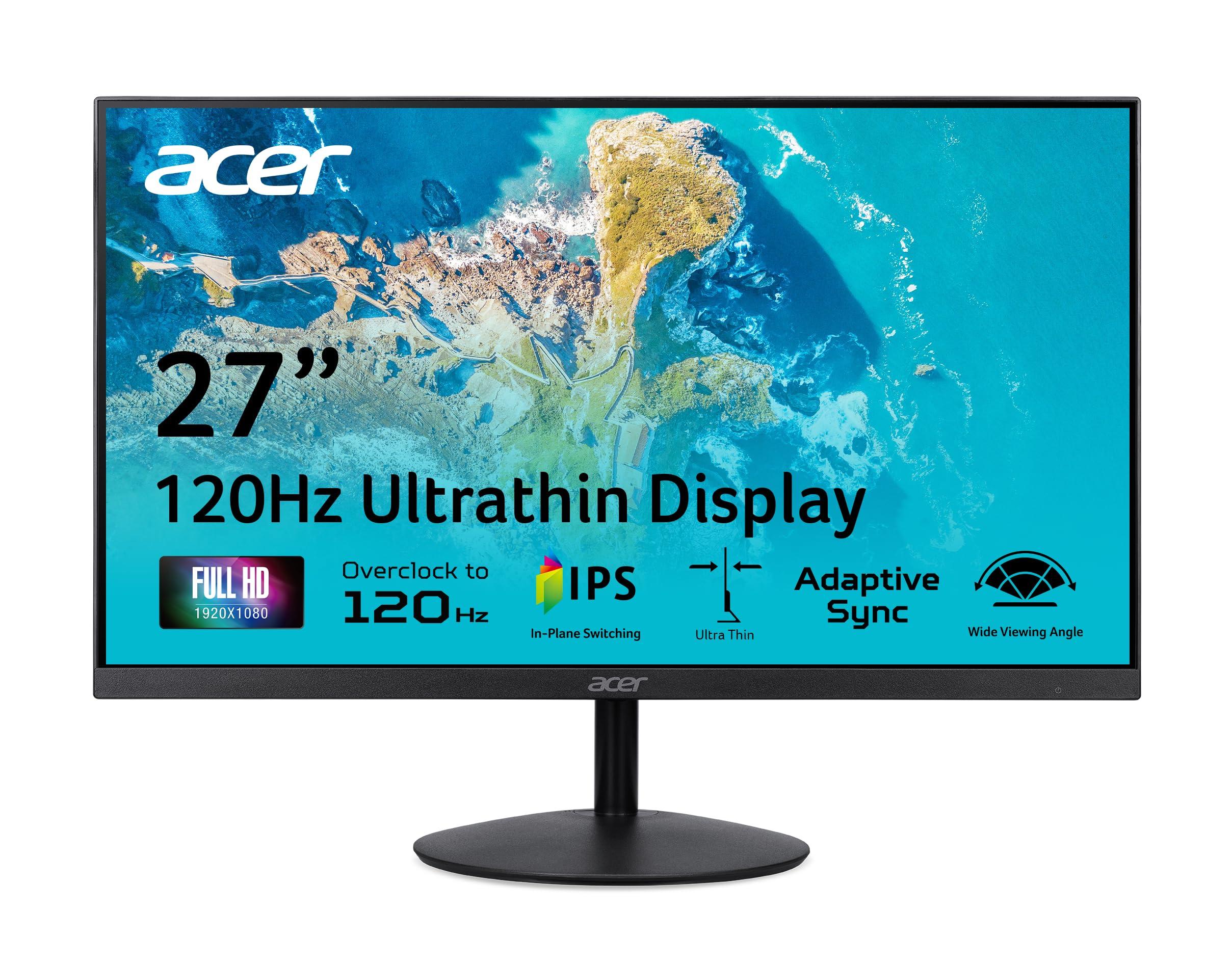 acer Acer SB270 G0bi 27" IPS Full HD (1920 x 1080) Ultra-Thin Zero-Frame Gaming Office Monitor | Adaptive-Sync Support (FreeSync Compatible) | Up to 120Hz Refresh | 1ms (VRB) | Tilt | HDMI & VGA Ports