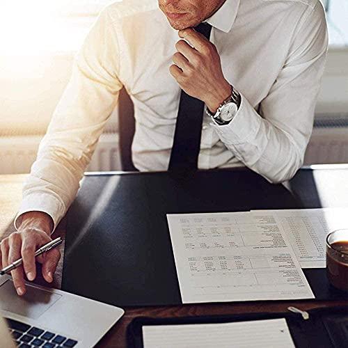 Wangle PU Leather Desk Pad with Edge Protection,Smooth Gaming Large Mouse Mat,Waterproof Desktops Mat with Lip,Non-Slip Writing Mat for Office Home,Brown