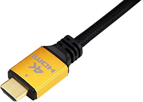 NTW NTW PURE PRO 4K HDMI Cable 12FT High Speed 18Gbps HDMI 2.0 Cable, 4K HDR, Ultra HD Cable 3D, 2160P, 1080P, Ethernet, Audio Return(ARC), Compatible PS5, PS4/3, UHD TV, Blu-ray, PC, Xbox, gold/black