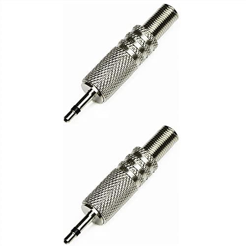 CESS CESS 2.5mm Mono TS Plug Jack Solder Audio Cable Connector (2 Pack)