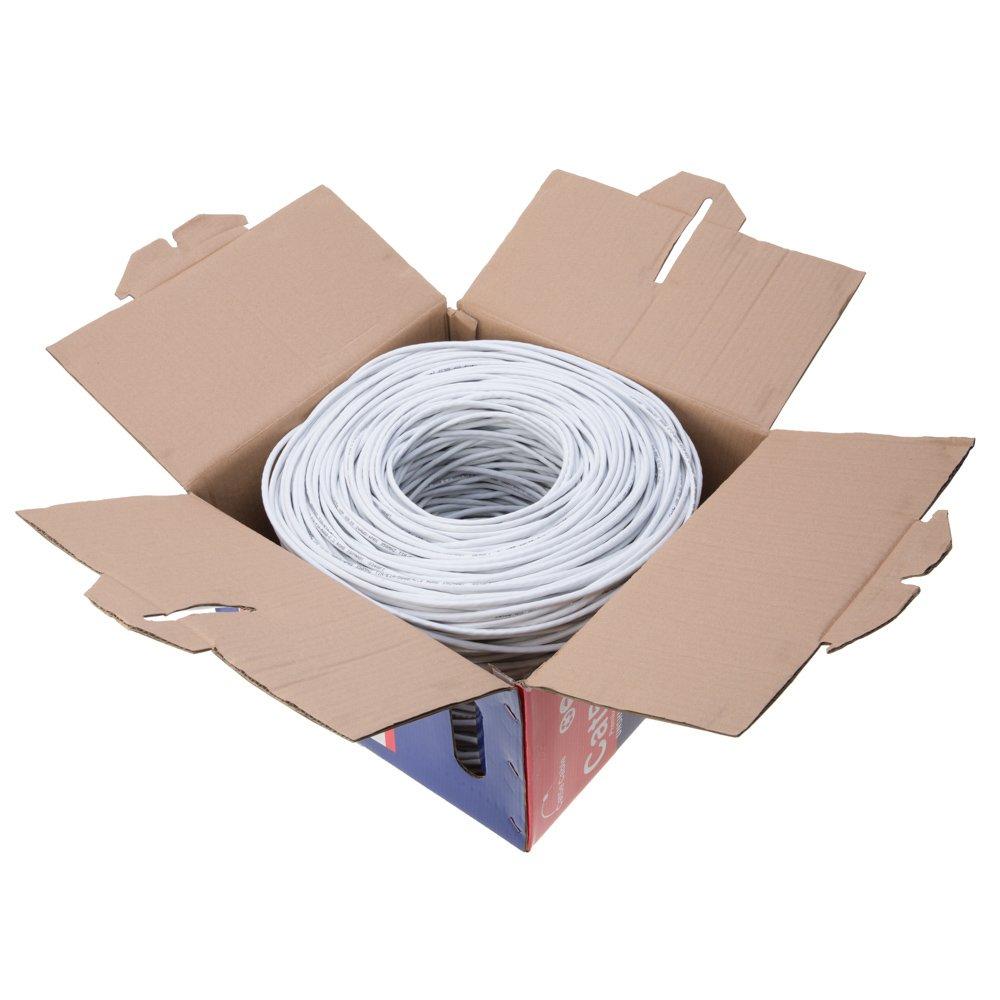 SATMAXIMUM SATMAXIMUM 1000ft CAT6 CMR Riser Ethernet Cable, Solid CCA 23AWG UTP Network Wire, 550MHz, High-Speed LAN, Bulk for RJ45 Connections, Ideal for Vertical Installations - White