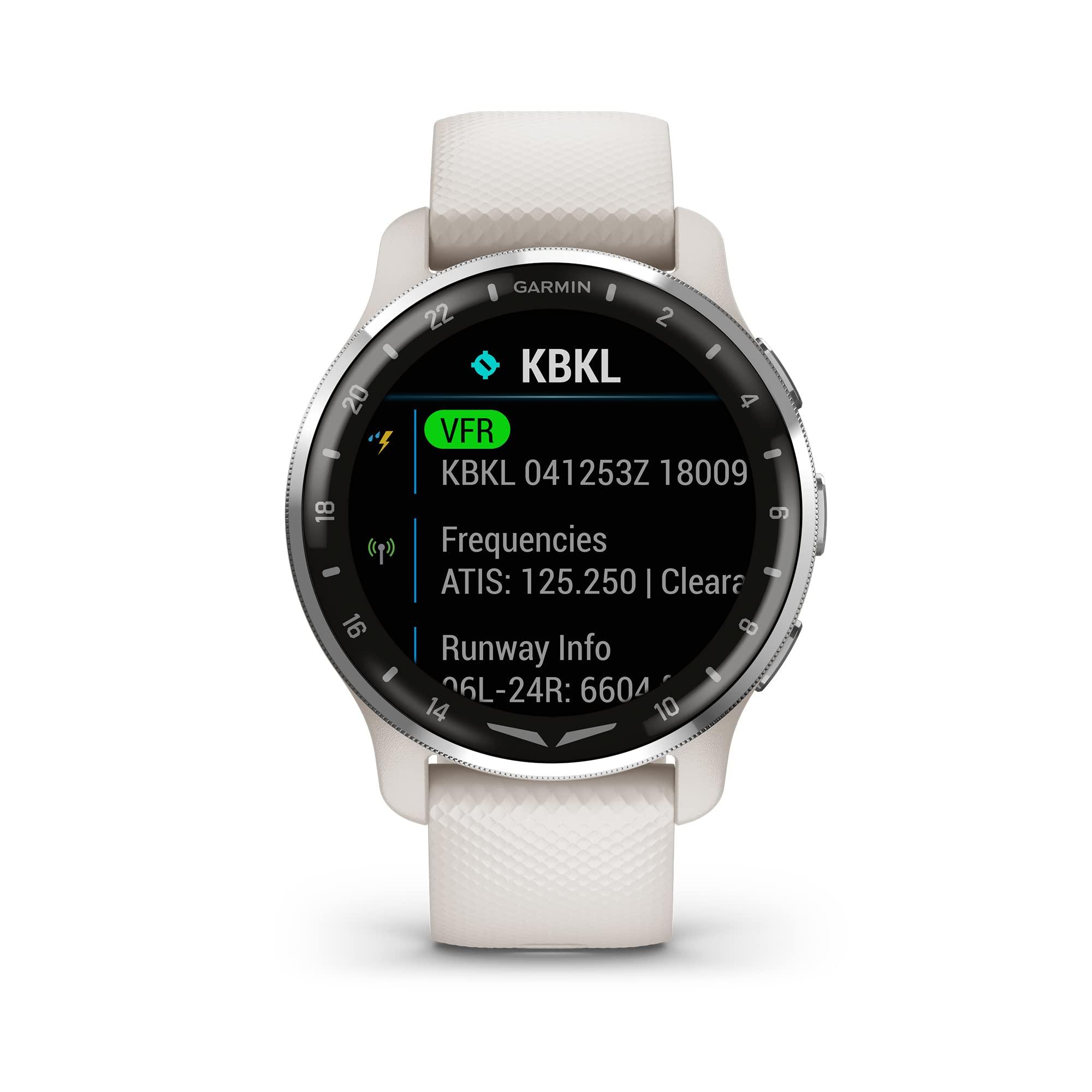 Garmin Garmin D2 Air X10, Touchscreen Aviator Smartwatch with GPS, Aviation Weather, Call and Text, Health and Wellness Features and More, Ivory