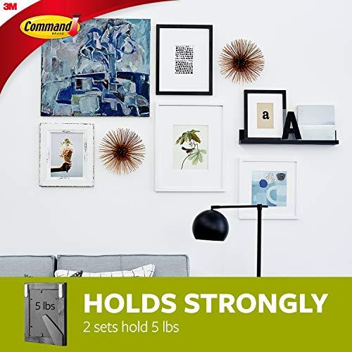 Command Command Easel Back Picture Hanging Strips, Holds up to 5 lb, 2 sets (2 pairs and 2 spacers), Hang Tabletop Frames, Damage Free Picture Hangers