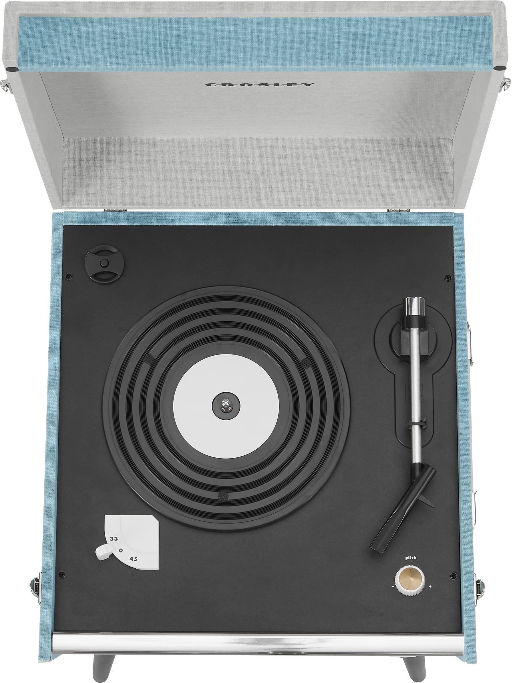 Crosley Crosley CR6233F-TN Dansette Bermuda Bluetooth in/Out Portable Vinyl Record Player Turntable with Aux-in, Tourmaline