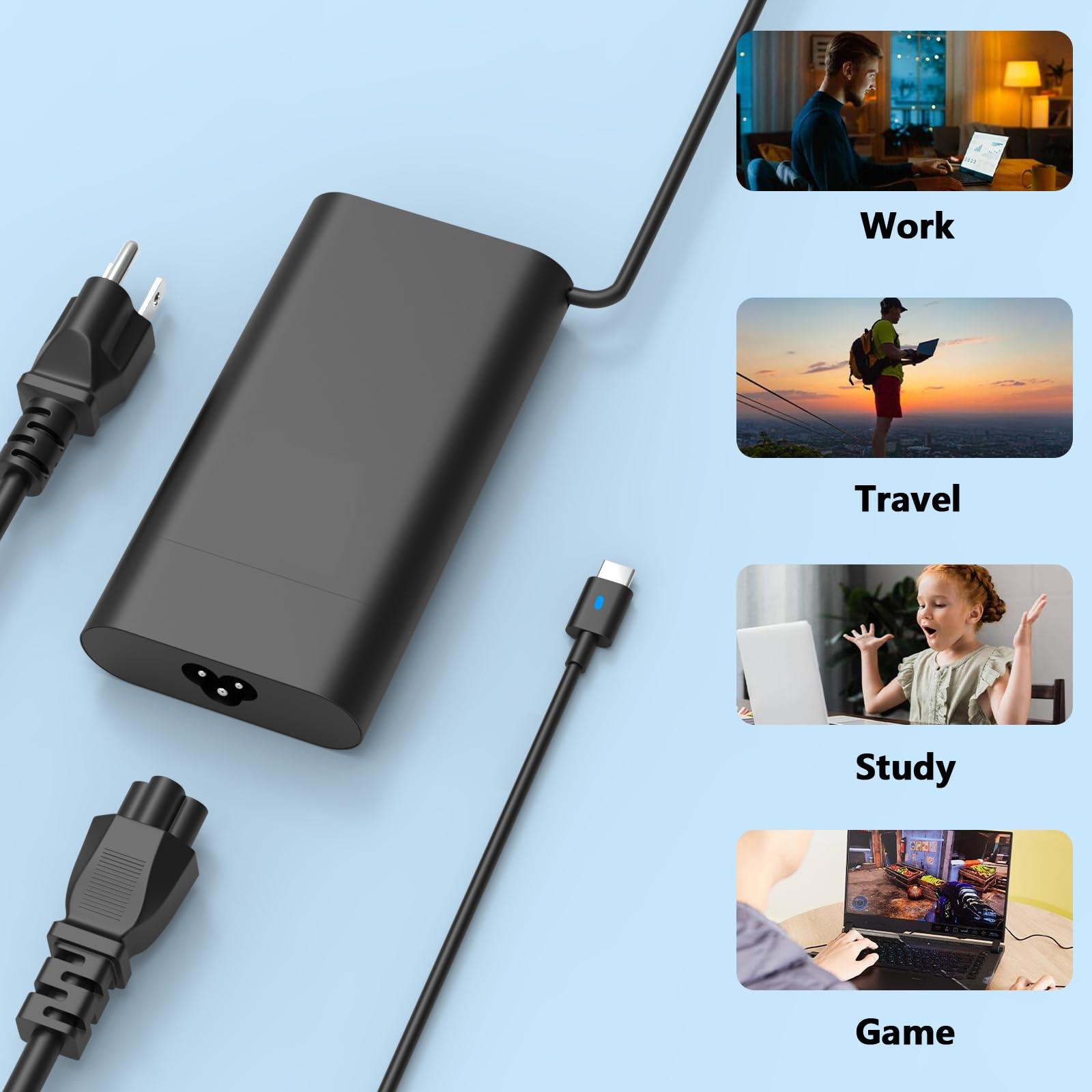 GERVGHS 130W Laptop Charger USB C for Dell Inspiron 16 7620 7630 7620/7630 2-in-1 14 Plus 7420 7430 7430 2-in-1P127F P154G P165G Dell Precision 5560 5570 Dell XPS 15 17 Charger Type C Power Cord