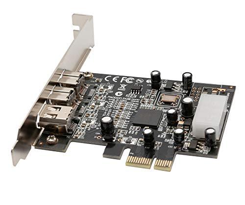 Syba Syba SY-PEX30016 3 Port IEEE 1394 Firewire 1394B & 1394A PCIe 1.1 x1 Card TI XIO2213B Chipset Requires Legacy Driver for Windows 8 10