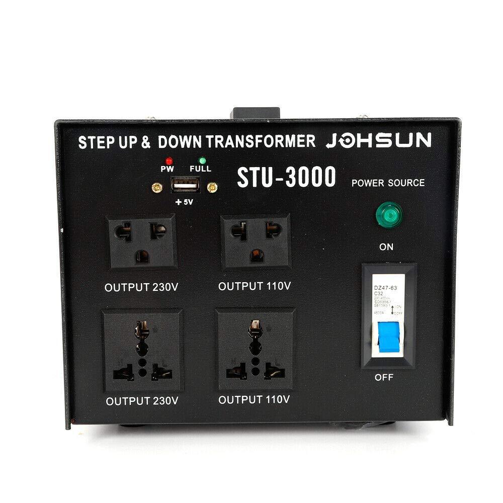 Xianxus 3000 Watt Voltage Converter Power Transformer Step Up/Down 110V- 220V Heavy Duty