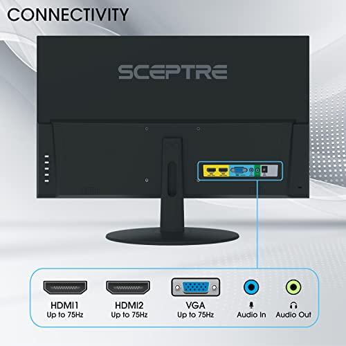 Sceptre Sceptre IPS 24-Inch Business Computer Monitor 1080p 75Hz with HDMI VGA Build-in Speakers, Machine Black (E248W-FPT)