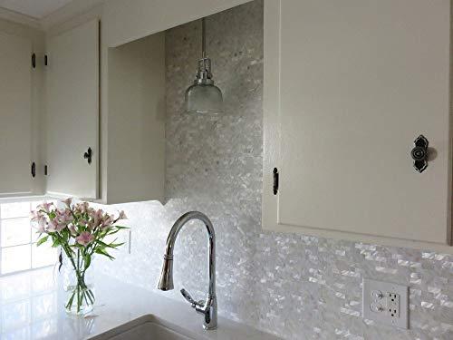 Art3d Art3d Mother of Pearl Shell Mosaic Tile for Kitchen Backsplash/Shower Wall Tile, 12" x 12" Groutless Subway