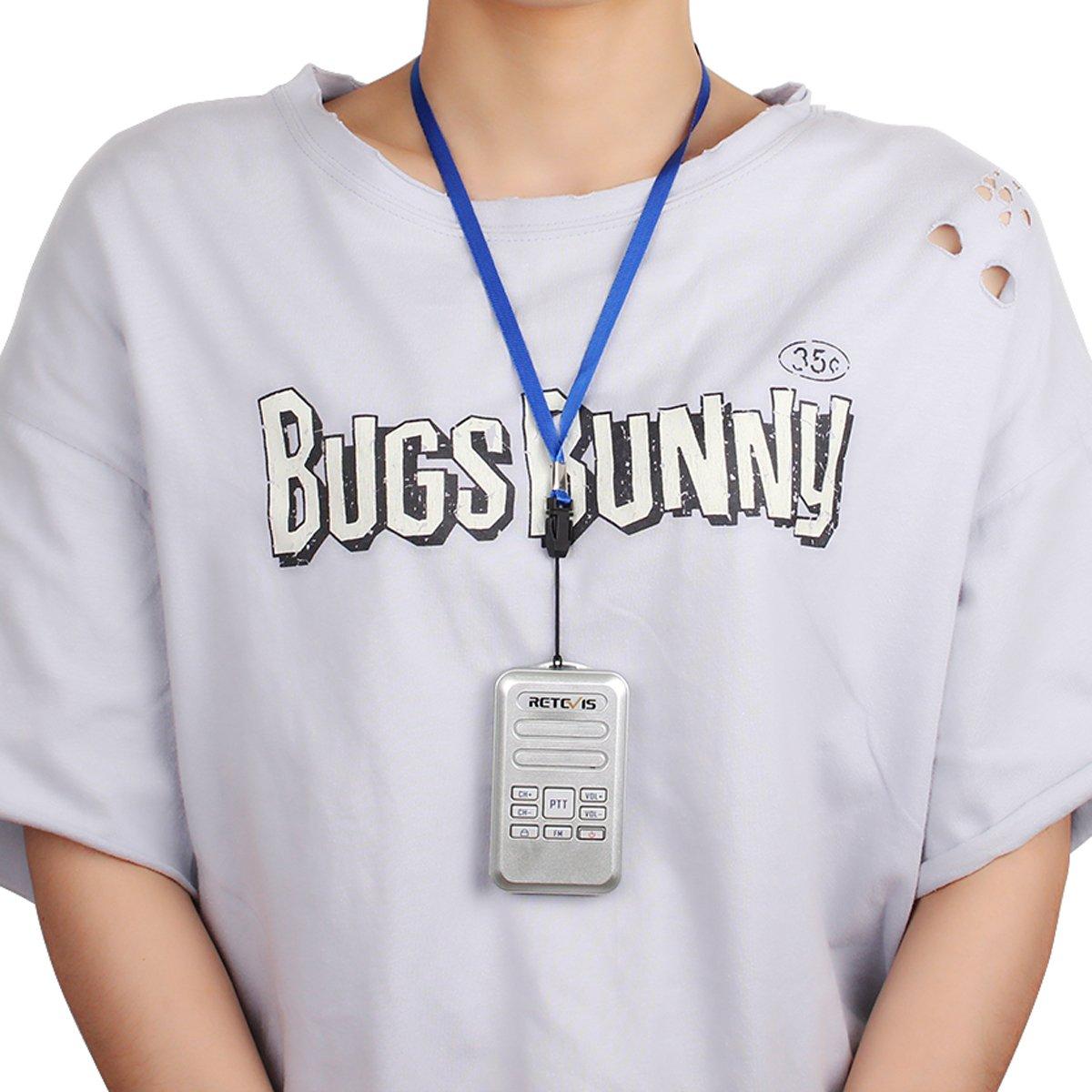 Retevis Retevis RT20 Walkie Talkies for Adults, Wearable Small Walkie Talkie for Seniors Elderly, Loud Sound, FM, Compact Mini 2 Way Radios for Healthcare Hospital Biking Camping Skiing Gift(3 Pack)