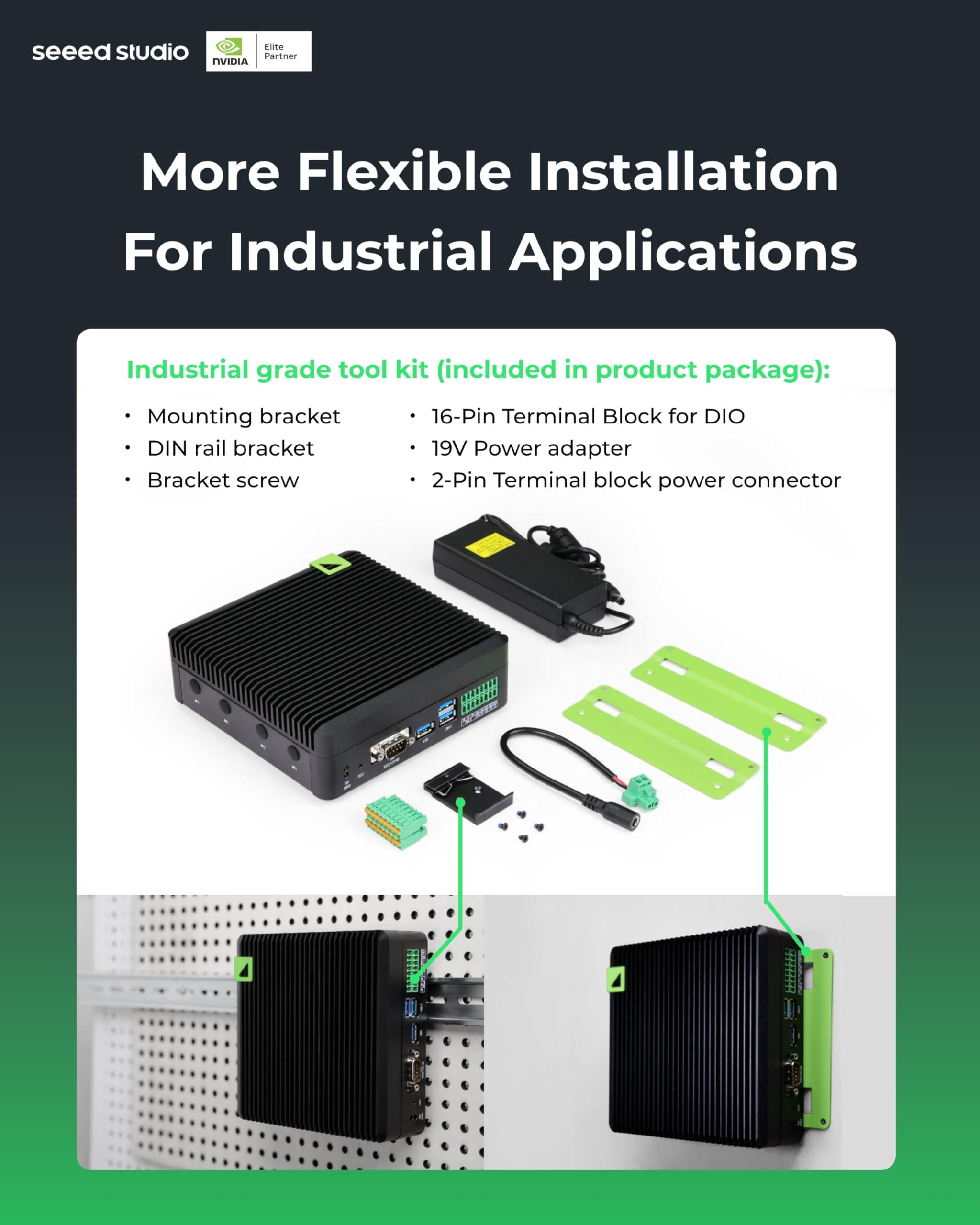 seeed studio seeed studio reComputer Industrial J4011- Fanless Edge AI Device with Jetson Orin NX 8GB Module