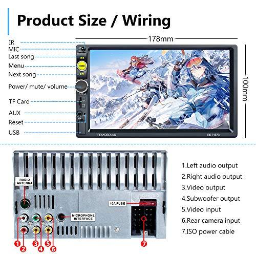 AMprime Double Din Car Stereo with Apple Carplay&Android Auto,7 Inch 1080P Touchscreen Car Radio Multimedia Player with FM Radio Bluetooth Mirror Link SWC USB/SD/AUX-in Port+12LED Backup Camera&Remote Control