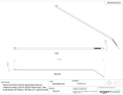 Panduit Panduit PLT3I-M30 Cable Tie, Intermediate, Heat Stabilized Nylon 6.6, 11.4-Inch Length (1,000-Pack)