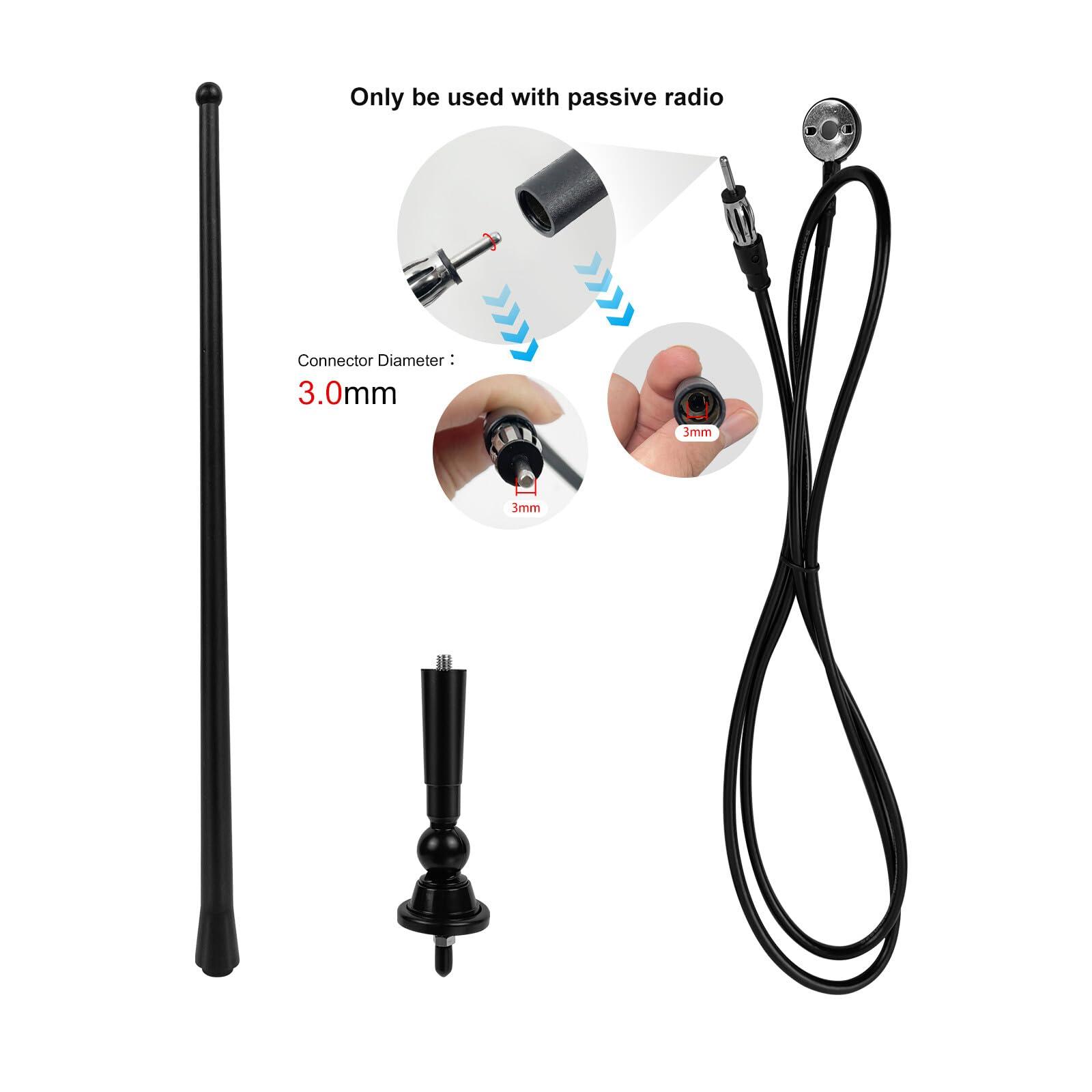 Herdio Herdio Waterproof Marine Radio Antenna 3.0mm Connector Rubber Duck Dipole Flexible Mast FM AM Antenna for Boat Car ATV UTV RZR SPA