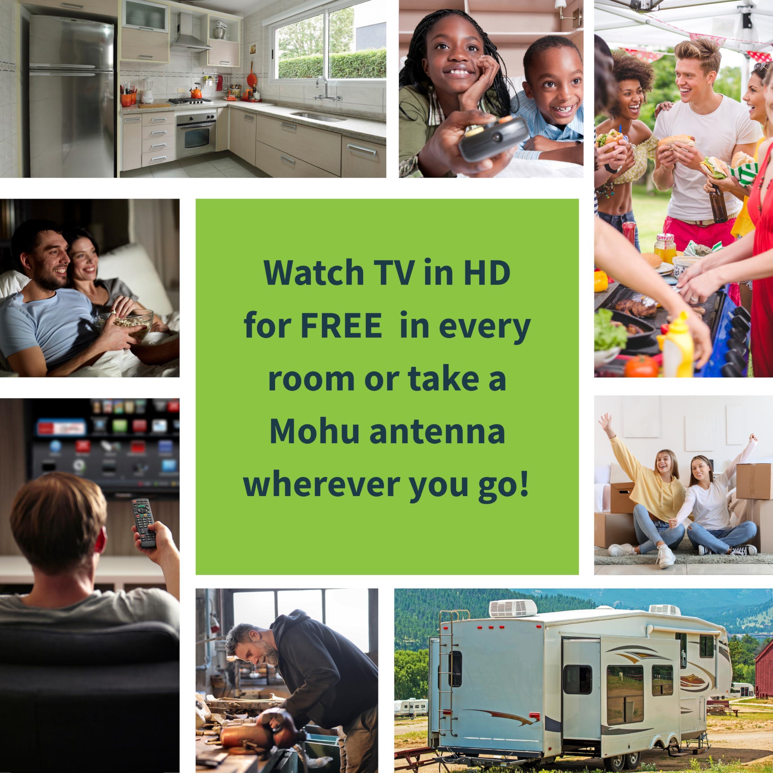 Mohu Mohu Leaf 50 Original Paper-Thin Indoor TV Antenna, UHF VHF, 60-Mile Range, Multi-Directional, 4K 8K UHD NEXTGEN TV - w/ 12 ft. Cable, Jolt Switch