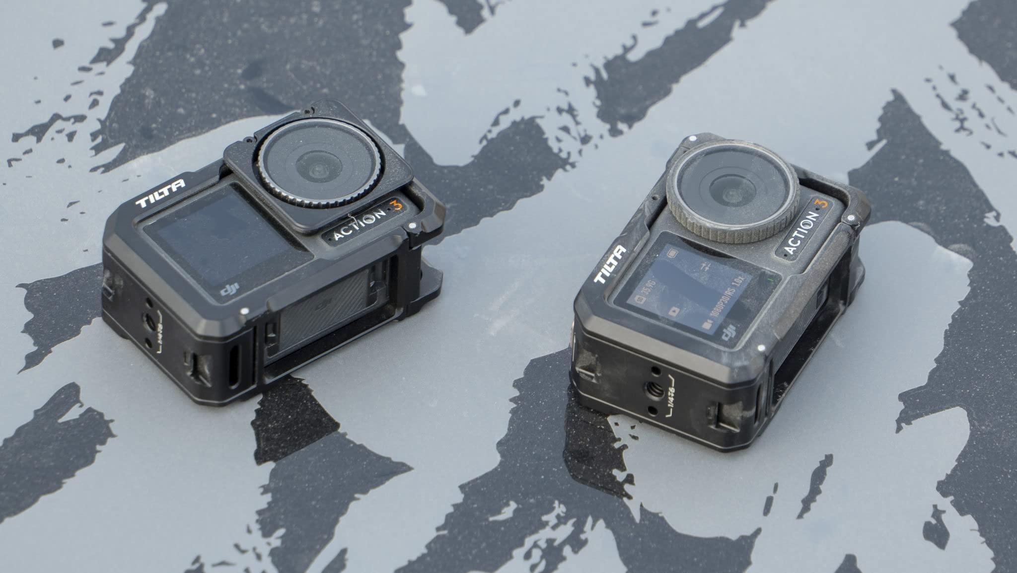 Tilta Tilta Camera Cage Compatible with DJI Osmo Action 3 Basic Kit (Titanium Gray), Protective Armor, Improves Functionality with Mounting Options for Various Accessories | TA-T40-A-TG