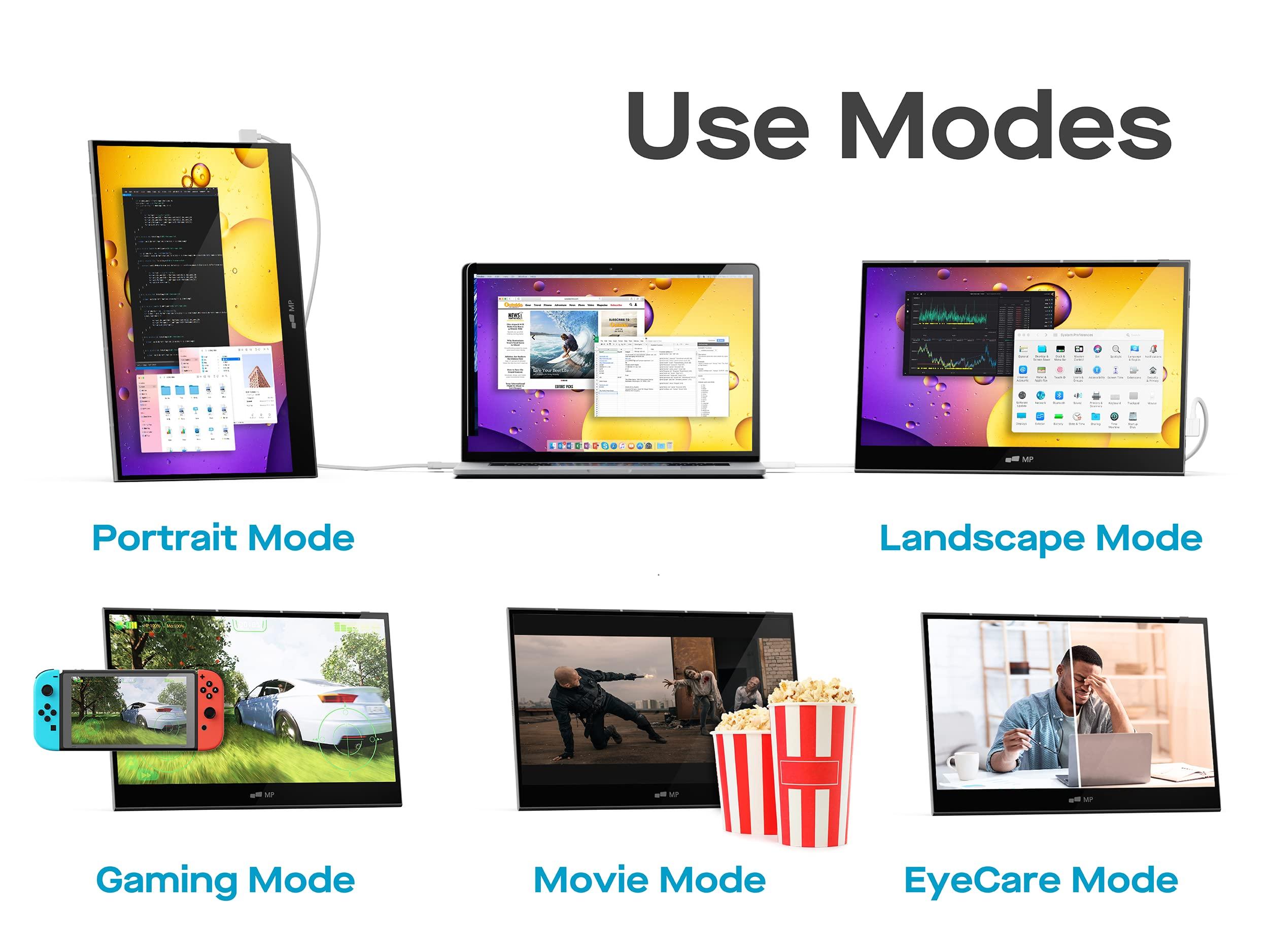 MP Portable monitor- Mobile Pixels Glance Pro 15.6" OLED Touchscreen monitor 1MS FHD 1080P 100% DCI-P3 100000:1 laptop monitor ,HDMI USB C with Dual Speaker and Battery for Laptop/PC/Table Android/Camera