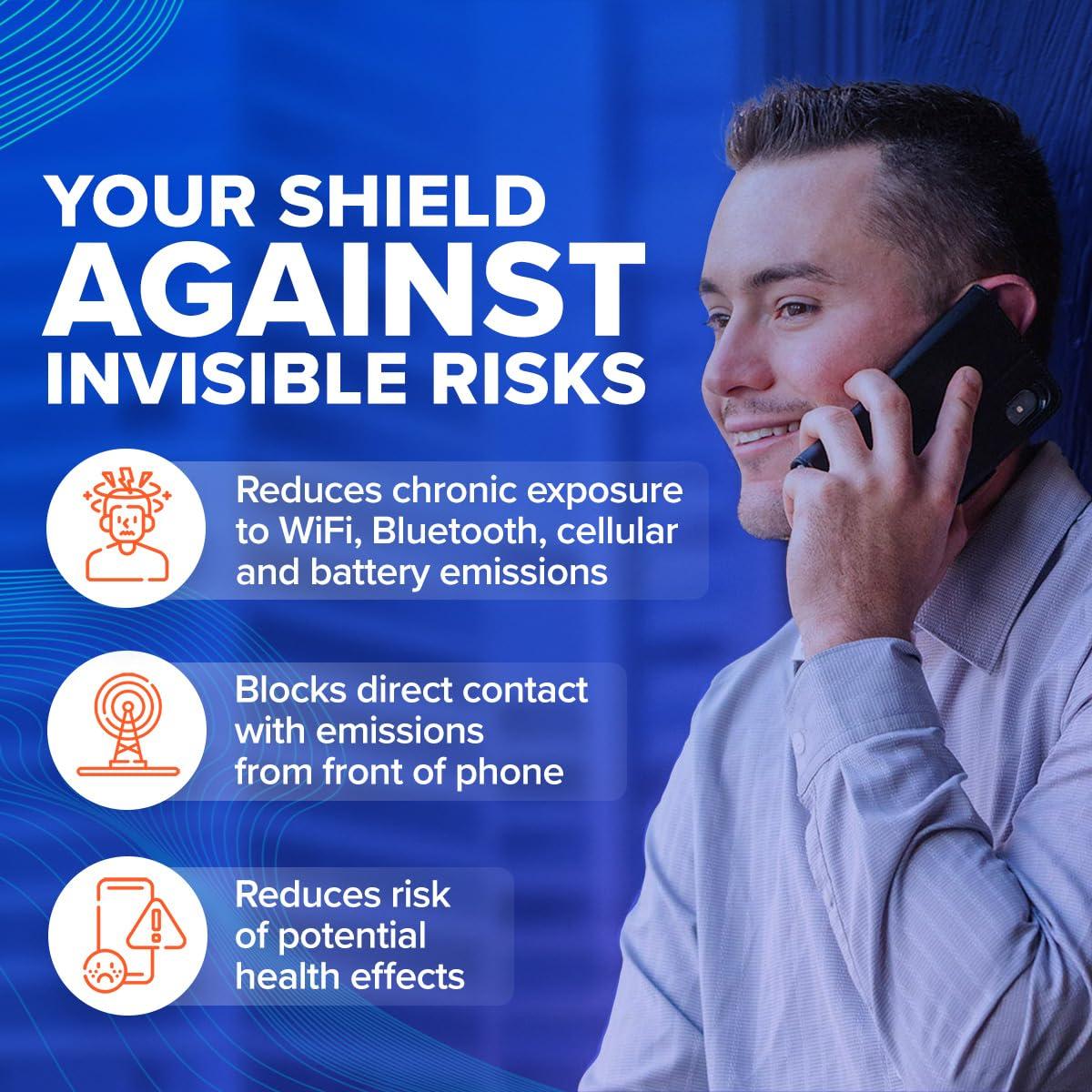 DefenderShield DefenderShield EMF Protection & 5G Anti Radiation iPhone 13 Pro Max Case - RFID Blocking EMF Shield Detachable Wallet Case Black