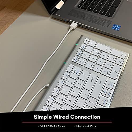 Macally Macally Compact Wired Keyboard and a Vertical Laptop Stand, Designed to Save Space