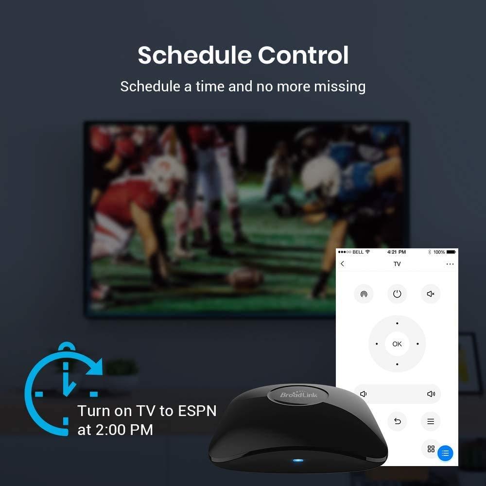 Broadlink BroadLink RM4 pro Smart Remote and Sensor Cable Set RM4 pro S (2.4 GHz Wi-Fi Only), Universal IR RF Remote Control Hub with Temperature Humidity Monitor USB Cable, Works with Alexa & IFTTT