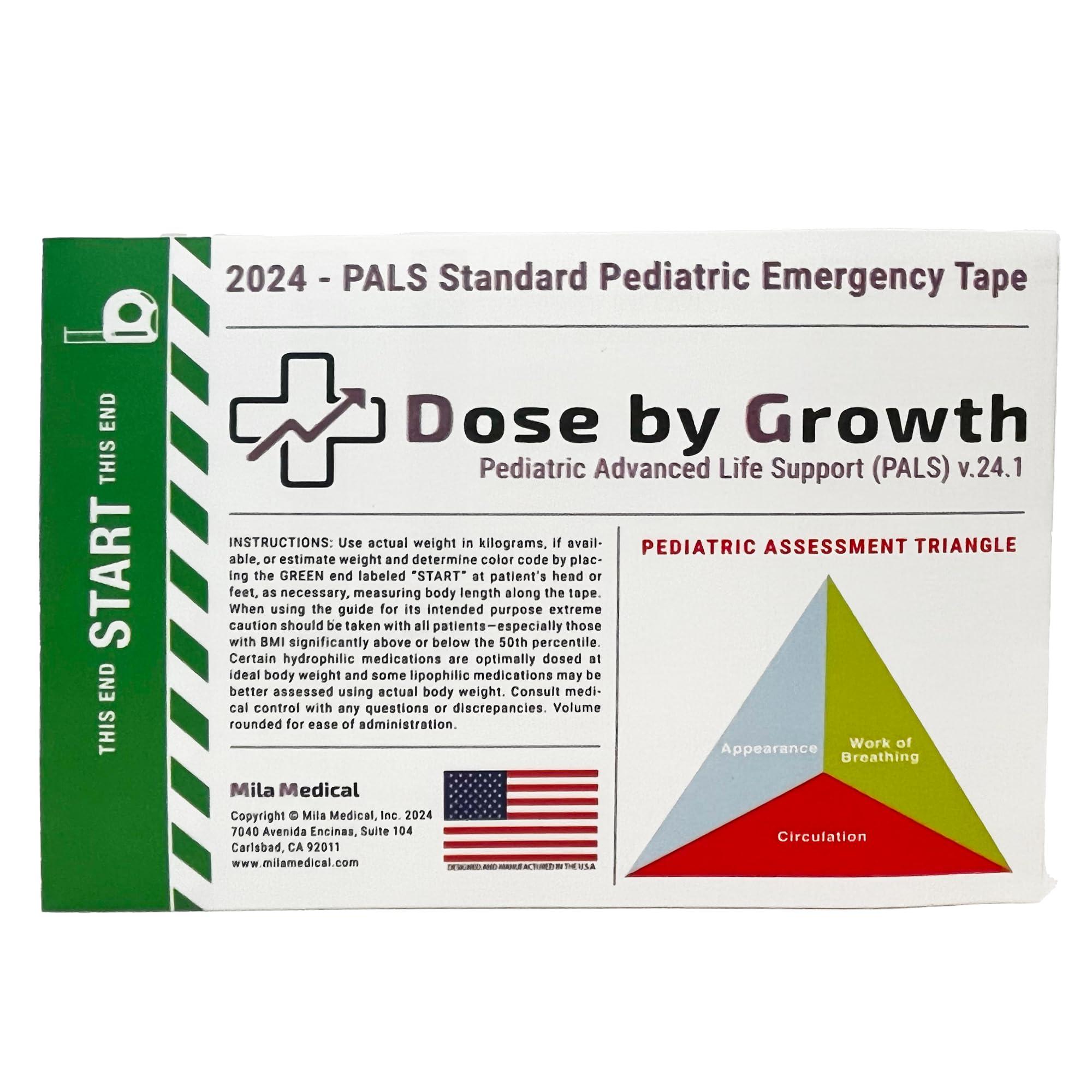 Dose By Growth 2024 Updated PALS Dose By Growth Pediatric Advanced Life Support Emergency Length-Based Tape with Broselow Compatible Color Zones Designed for Paramedics, Nurses & EMS Providers