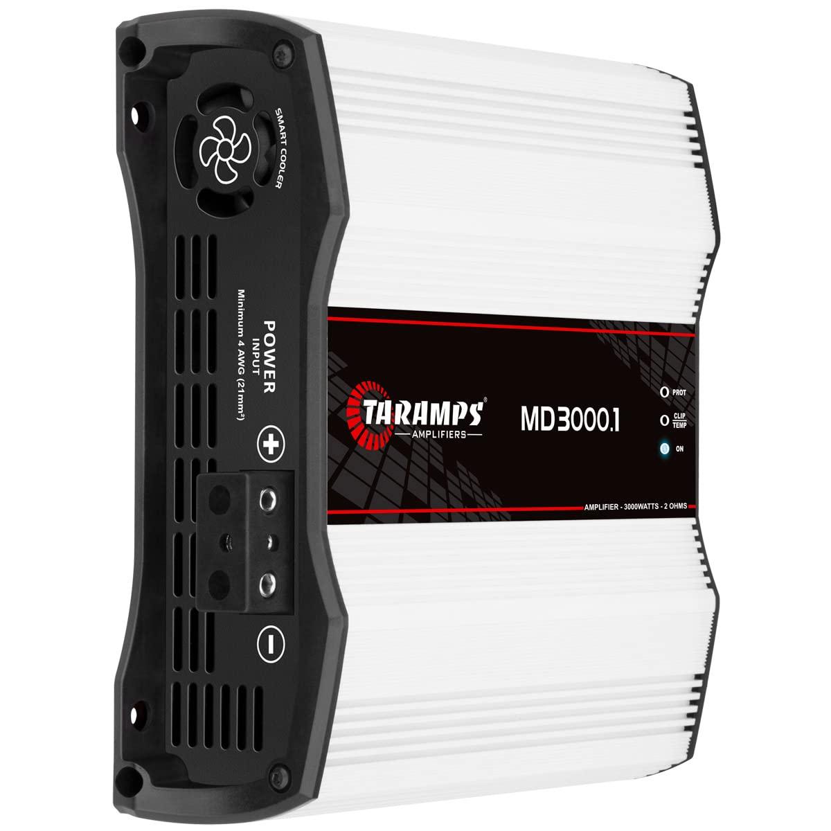 Taramp's Taramp\'s MD 3000.1 Full Range Amplifier 3000 Watts RMS 2 Ohms 1 Channel High Efficiency Mono Amplifier Class D, Bass Boost Car Audio Sound Monoblock, Crossover, High Power Amp