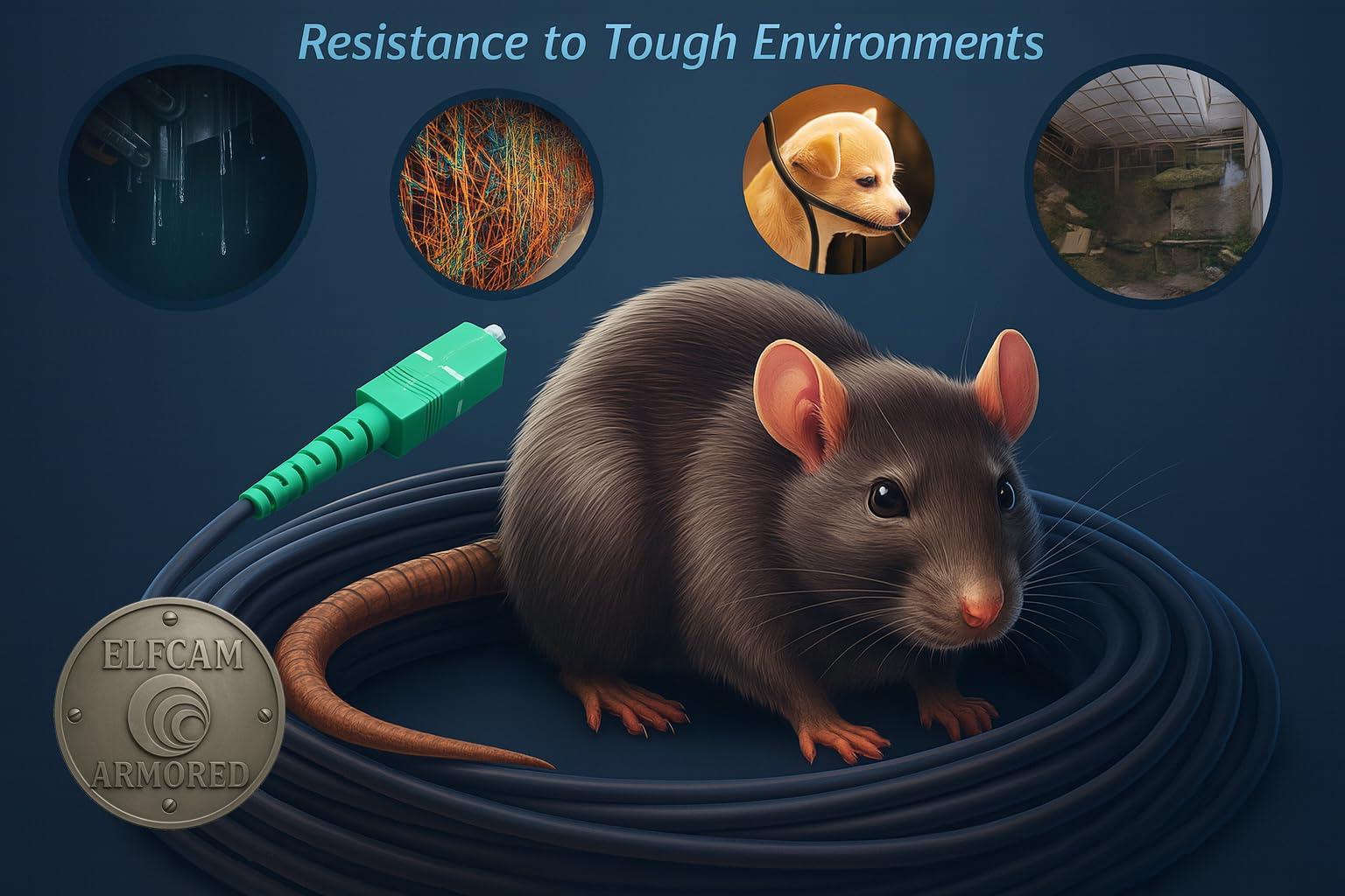 Elfcam Elfcam - 30m/98.4ft Armored Fiber Optic Cable for Outdoor and Indoor SCA to SCA Simplex Singlemode, Compatible with FTTH Cables, 30 Meters