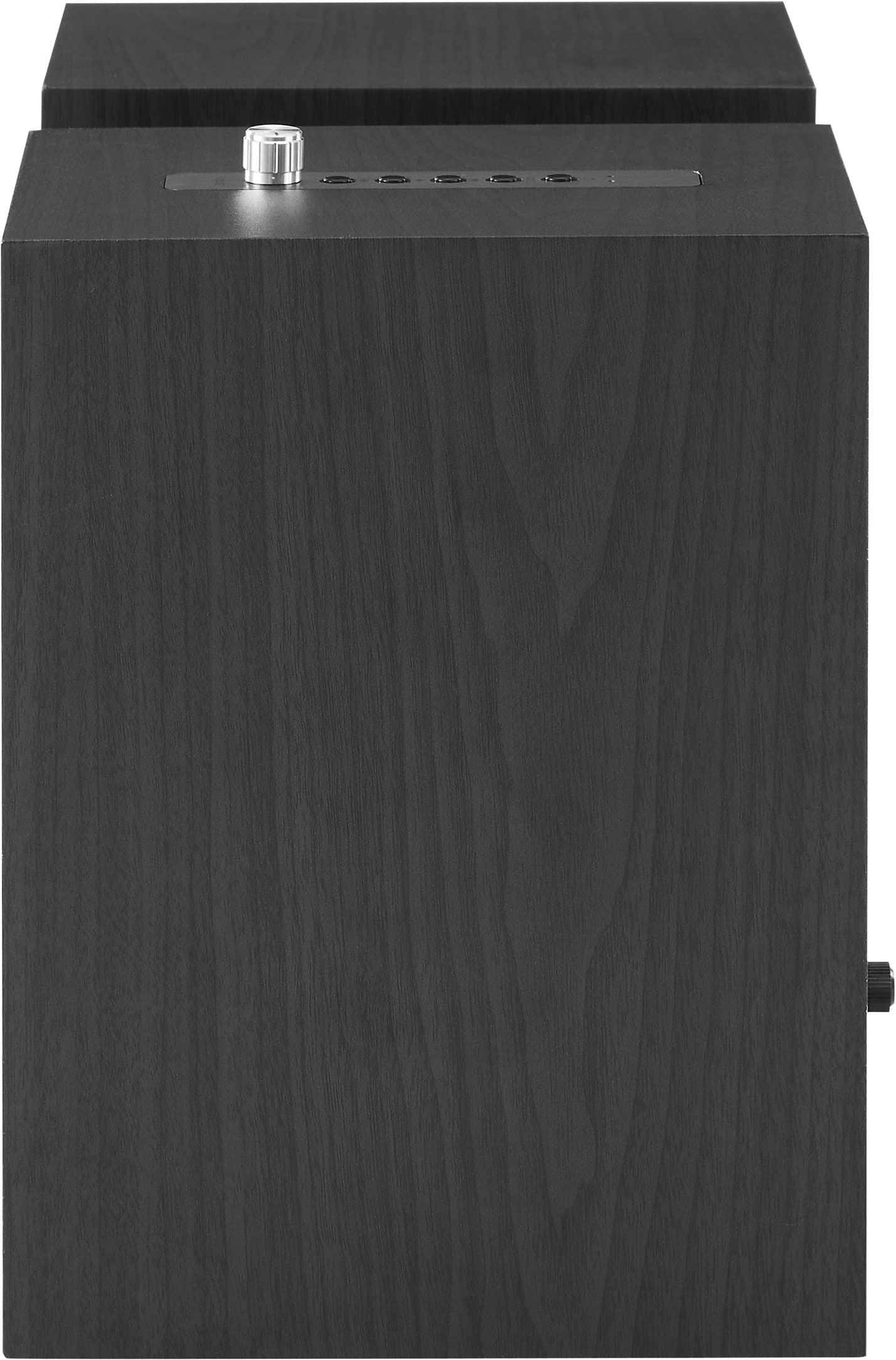 Crosley Crosley S200A-BK 4" Active Powered Bluetooth Stereo Speakers with Optical, USB, and Aux Connections, Black