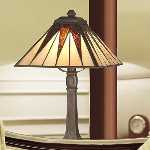 Dale Tiffany Lamps Dale Tiffany TA70680 Cooper Accent Lamp, Antique Bronze and Art Glass Shade