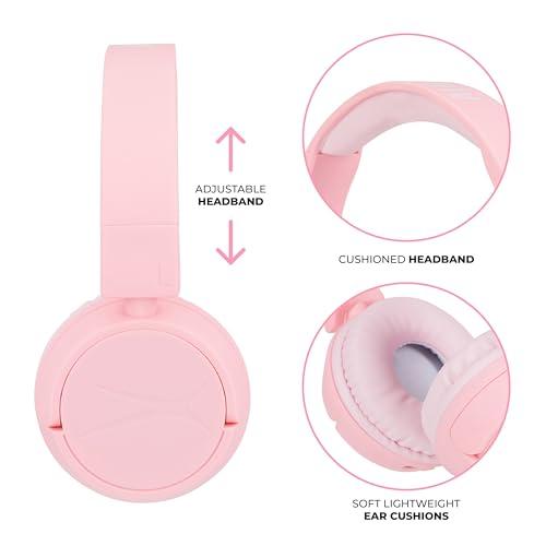 Altec Lansing Altec Lansing Kid Safe 2-in-1 Bluetooth and Wired Headphones, Noise Cancelling, Volume Control, Wireless, Foldable Design (Pink)