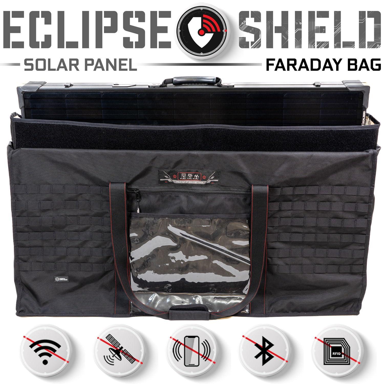 Mission Darkness Mission Darkness Eclipse Faraday Bag for Solar Panels & Extra-Large Electronics // Military-Grade RF Shielding Case Designed for EMP CME Solar Flare Protection, Preppers, and Personal Security