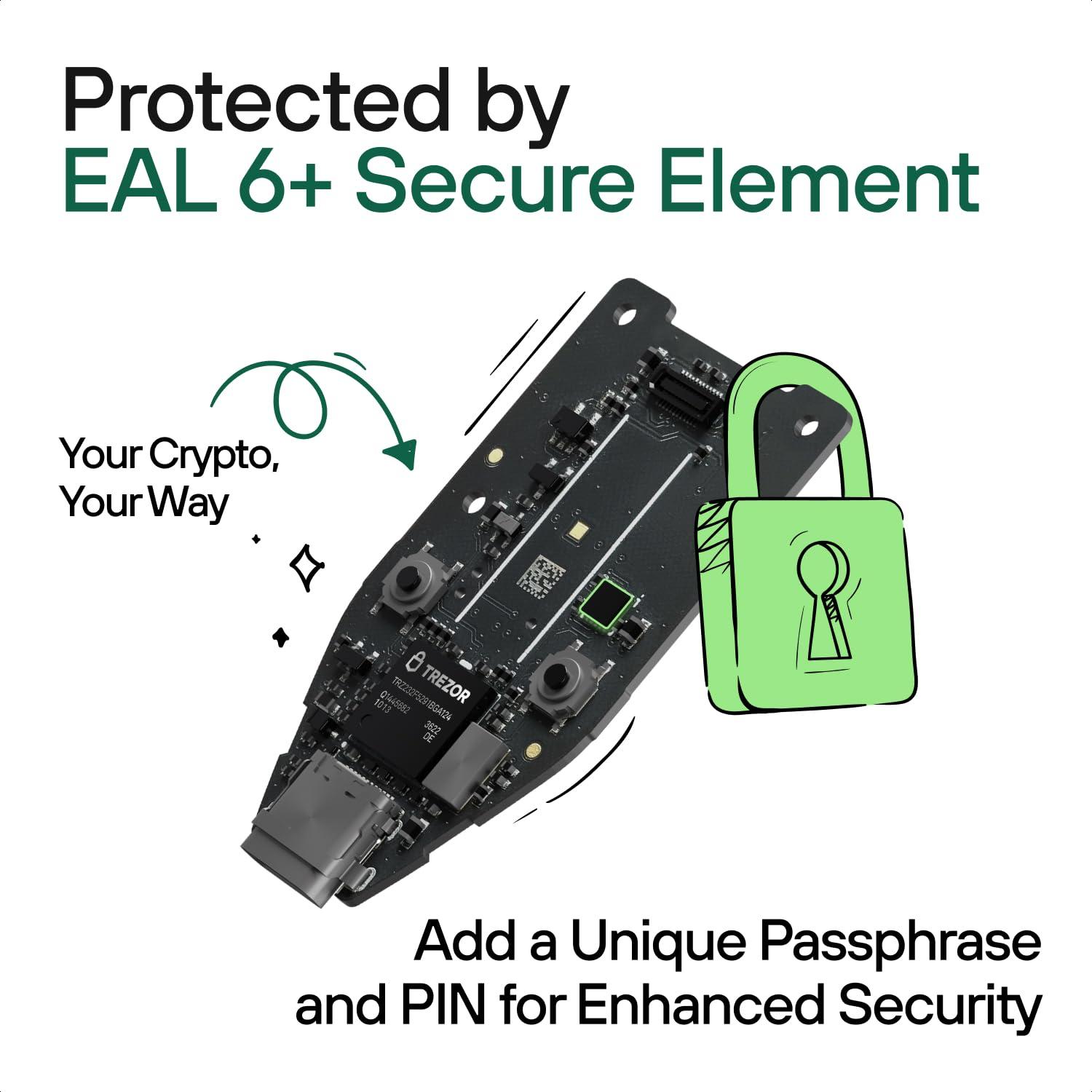 Trezor Trezor Safe 3 - Passphrase & Secure Element Protected Crypto Hardware Wallet - Buy, Store, Manage Digital Assets Simply and Safely (Galactic Rose)