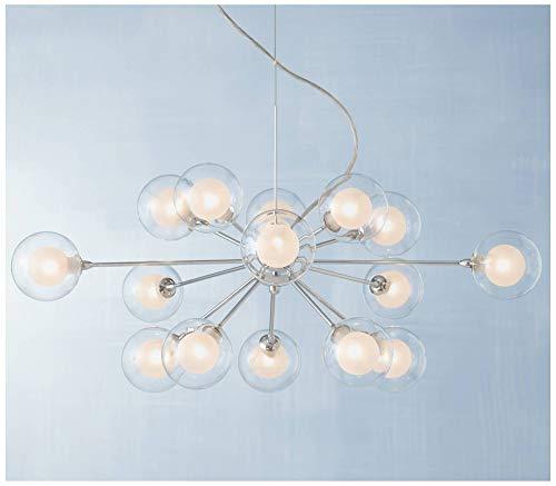 Possini Euro Design Possini Euro Design Spheres Chrome Sputnik Chandelier 30" Wide Mid Century Modern Glass Ball Halogen 15-Light Fixture for Dining Room House Foyer Entryway Kitchen Bedroom Living Room High Ceilings