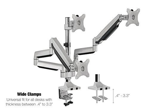 TechOrbits TechOrbits Universal Desk Mount for Triple Monitor - Fits Three 13-30\" Monitors with Swivel & Clamp