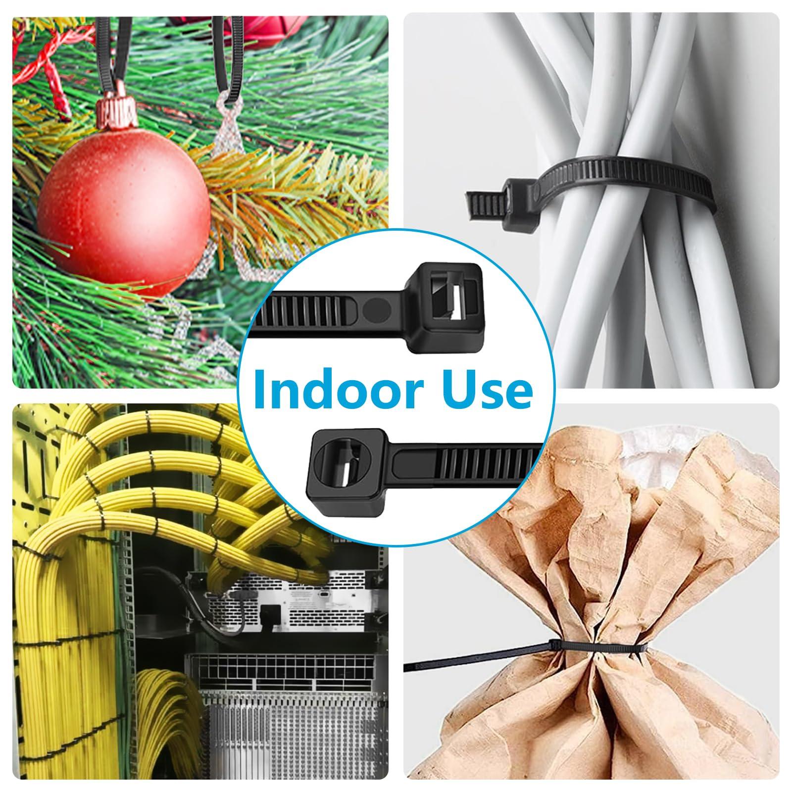 Glufirm Zip Ties 10 inch (100 Pack), Black Cable Ties, 45lb Tensile Strength, Wire Ties, Glufirm