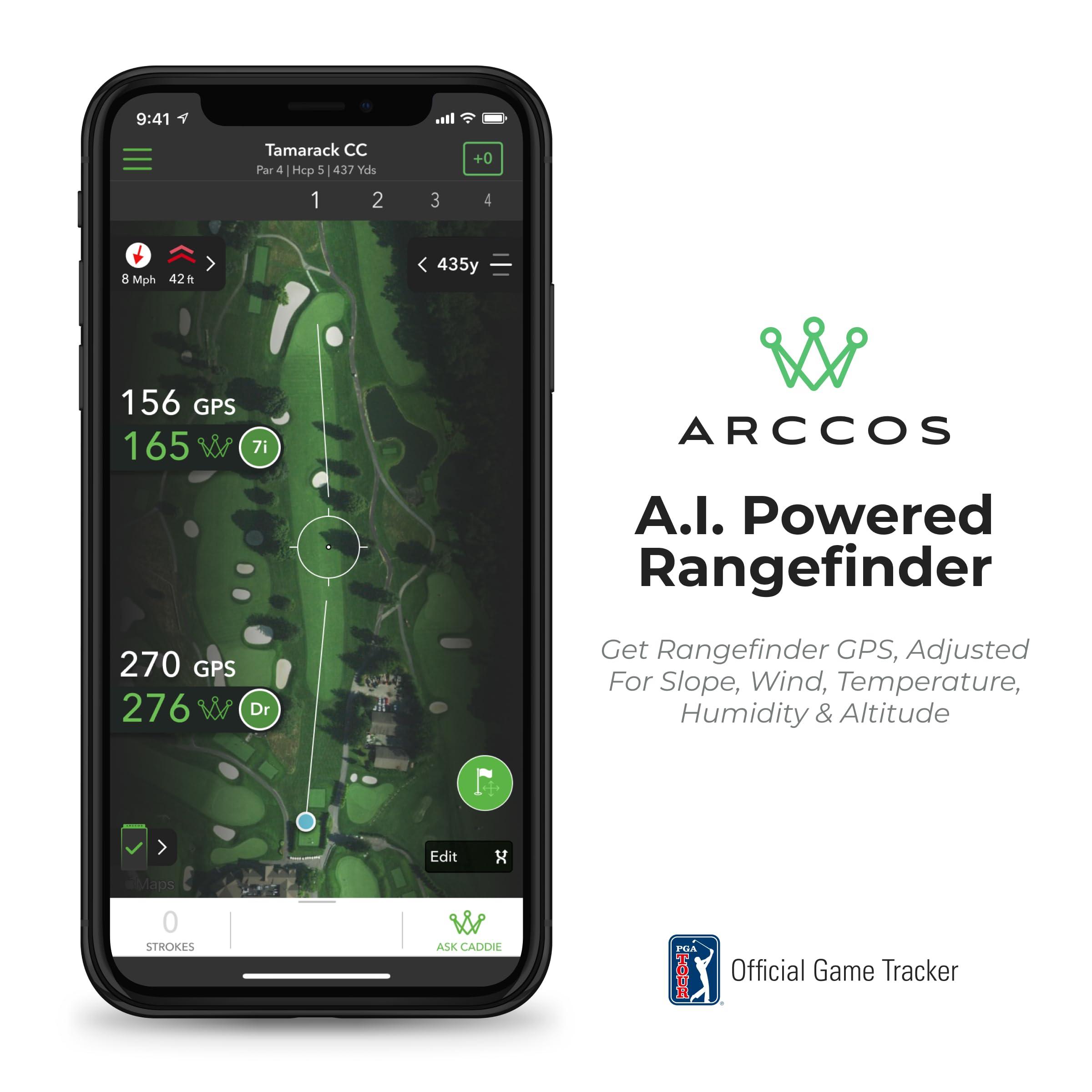 Arccos Golf Arccos Smart Sensors: Automatic Golf Game Tracking System, A.I. Powered Caddie, A.I. GPS Rangefinder & Smart Club Distances