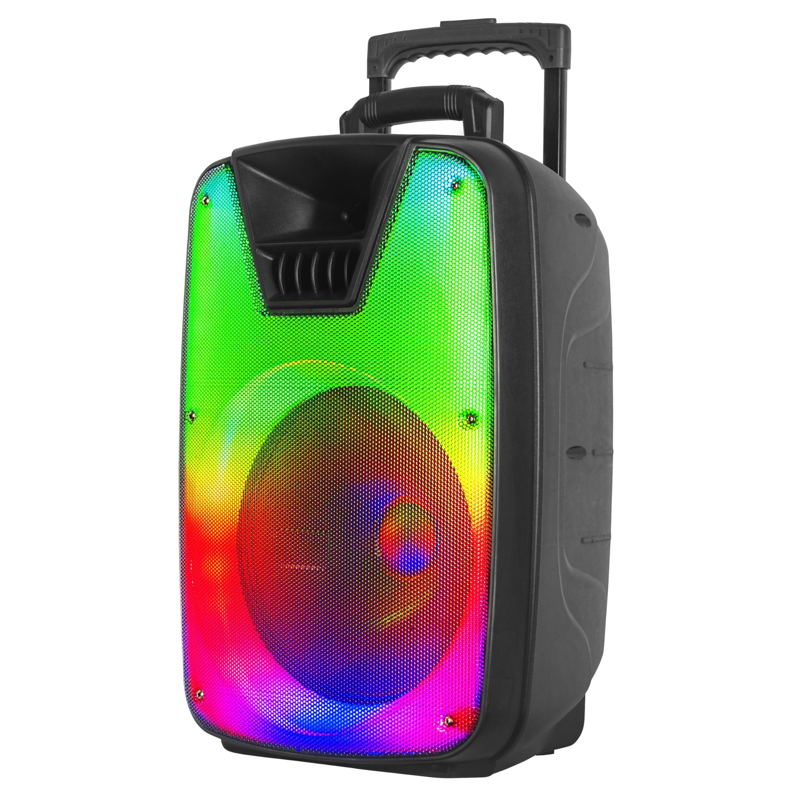 Supersonic IQ Sound IQ-7812DJBT 12-inch Portable Bluetooth Speaker with True Wireless Stereo, LED Light Show, Bluetooth 5.0, Built-in Port, Carry Handle, 40W Power - 12" Woofer, 1.5" Tweeter, 2Hrs Play Time
