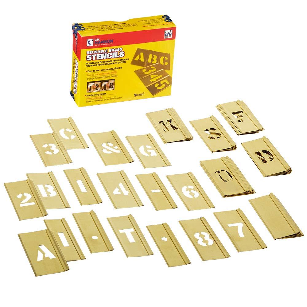 CH Hanson CH Hanson 10067 3/4\" Brass Letters & Numbers Set 45 pc