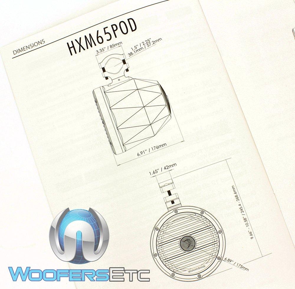 Diamond Audio Diamond Audio HXM65PODCFW 6.5" 80W RMS 2-Way Marine Coaxial Tower Speakers
