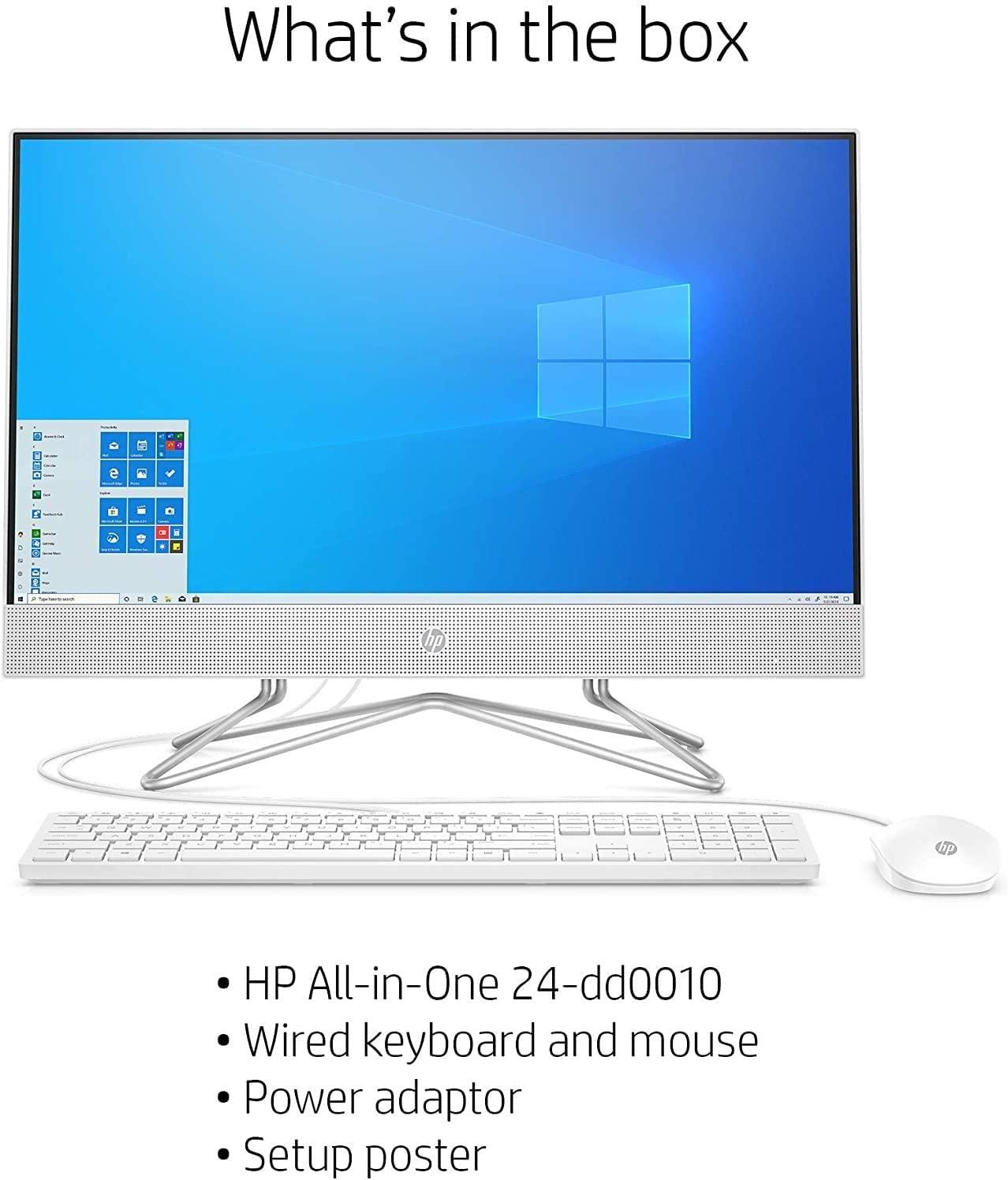 HP HP 22" All-in-One Desktop Computer - AMD Athlon Processors (Silver 3050U) - FHD 1920x1080-24GB DDR4 RAM 1TB SSD - Wi-Fi - RJ45 - Bluetooth - HDMI - Webcam - DVD-Writer - Windows 11 Professional