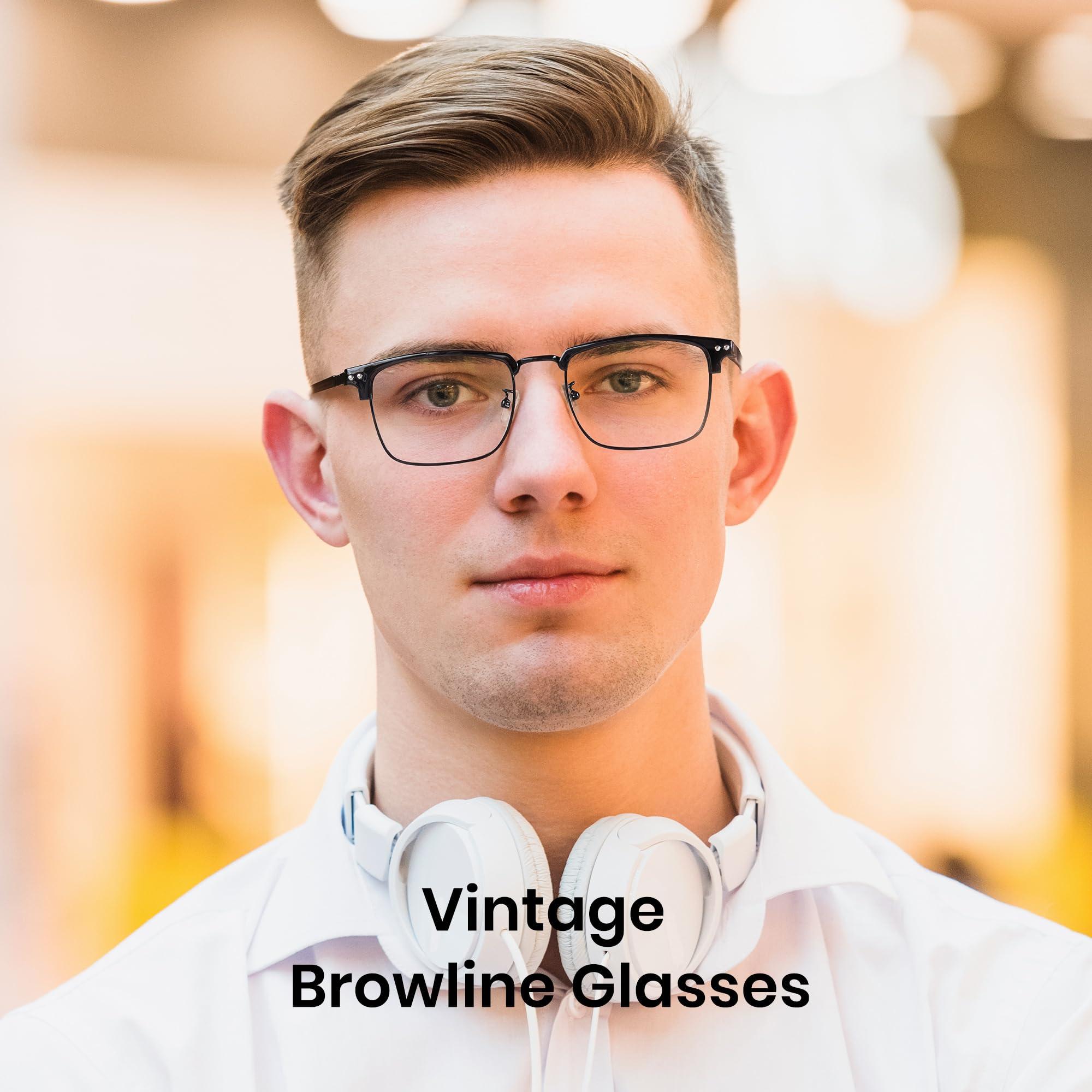 Cyxus Cyxus 2 Pack Men Blue Light Blocking Glasses Half Rimless Computer Gaming Glasses