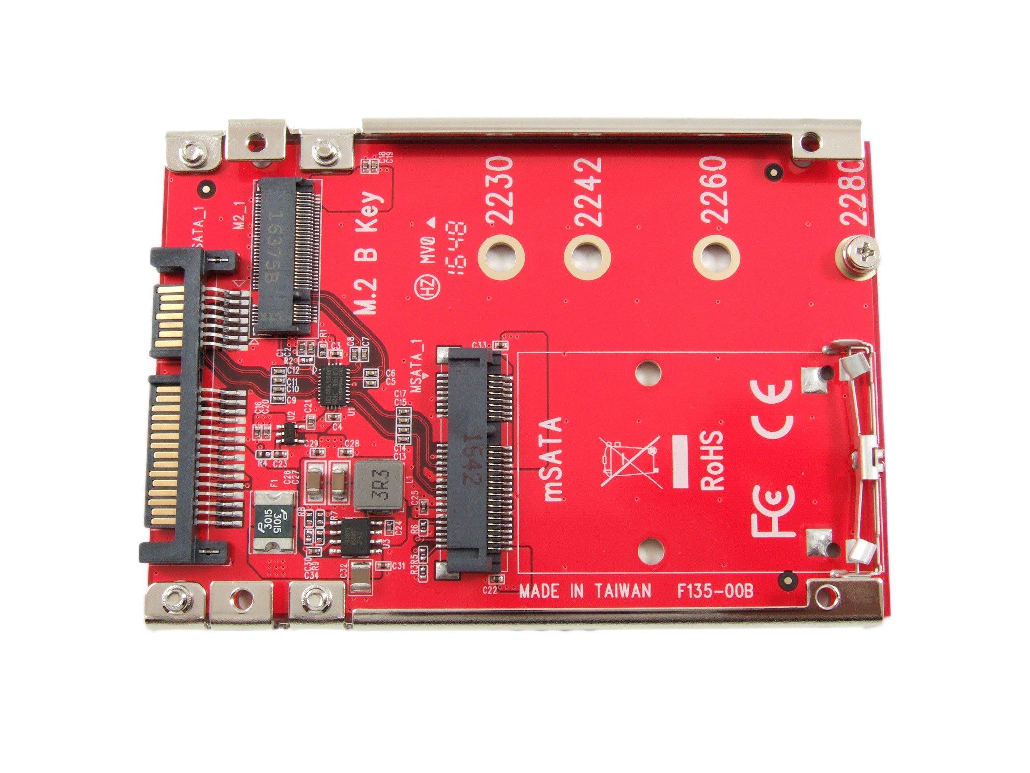 Ableconn Ableconn ISAT-M2MS mSATA or M.2 NGFF SATA SSD to 2.5-Inch SATA Adapter with Aluminum Frame Bracket - Convert mSATA or M.2 SATA SSD to a 2.5" 7mm SATA Drive